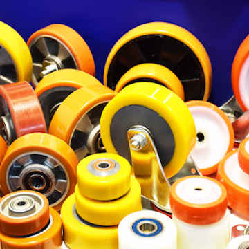 Different styles of caster wheels