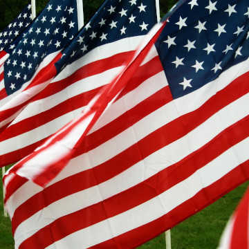 Row of American flags